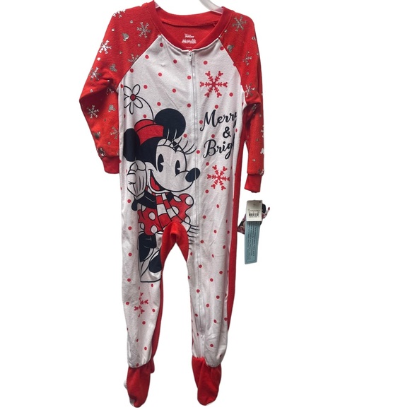 Disney Pajamas Disney Minnie Mouse Merry Bright Footed Pajamas Size